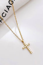 Load image into Gallery viewer, Gold Rhinestone Cross Necklace