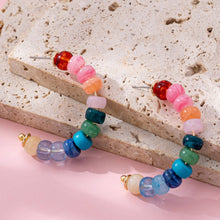 Load image into Gallery viewer, Rainbow Beaded Hoop Earrings