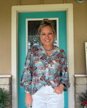 Load image into Gallery viewer, FLORAL COWBOY BLOUSE