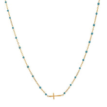 Load image into Gallery viewer, Beaded Cross Turquoise