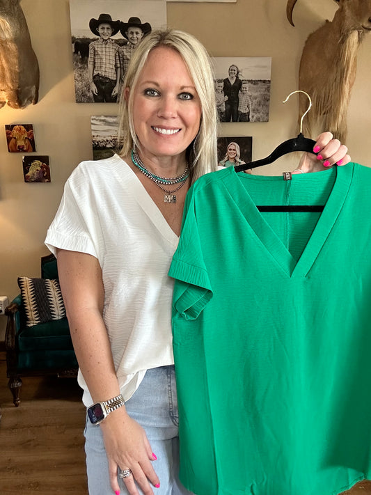Anna V Neck Top