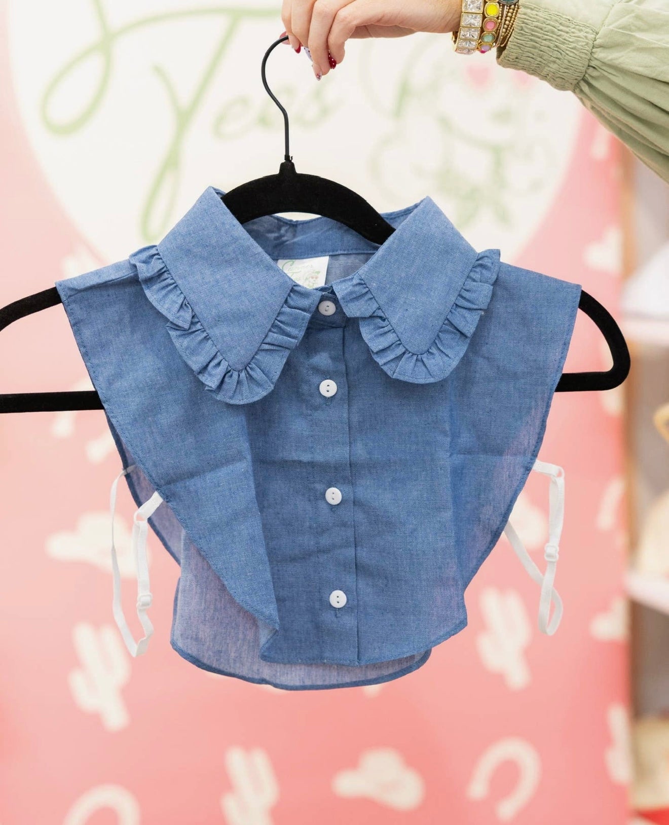 Ruffle Denim Collar