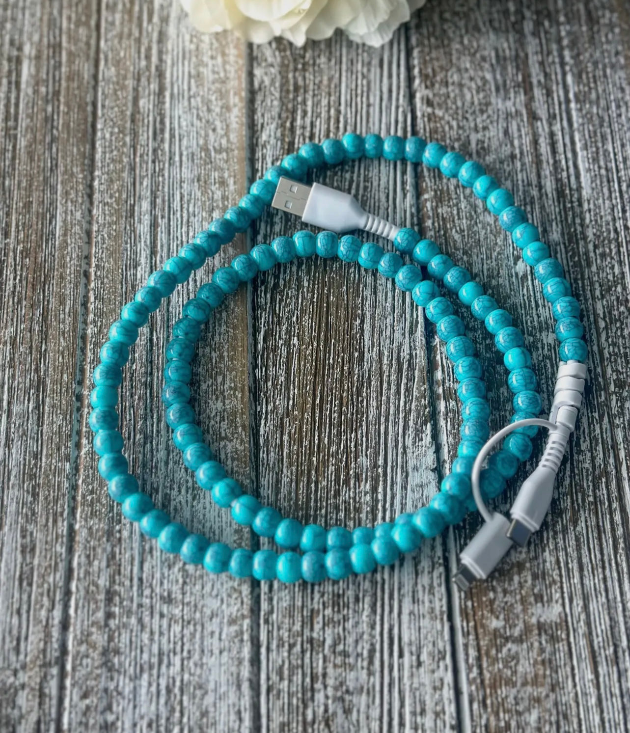 Turquoise Beaded Charger