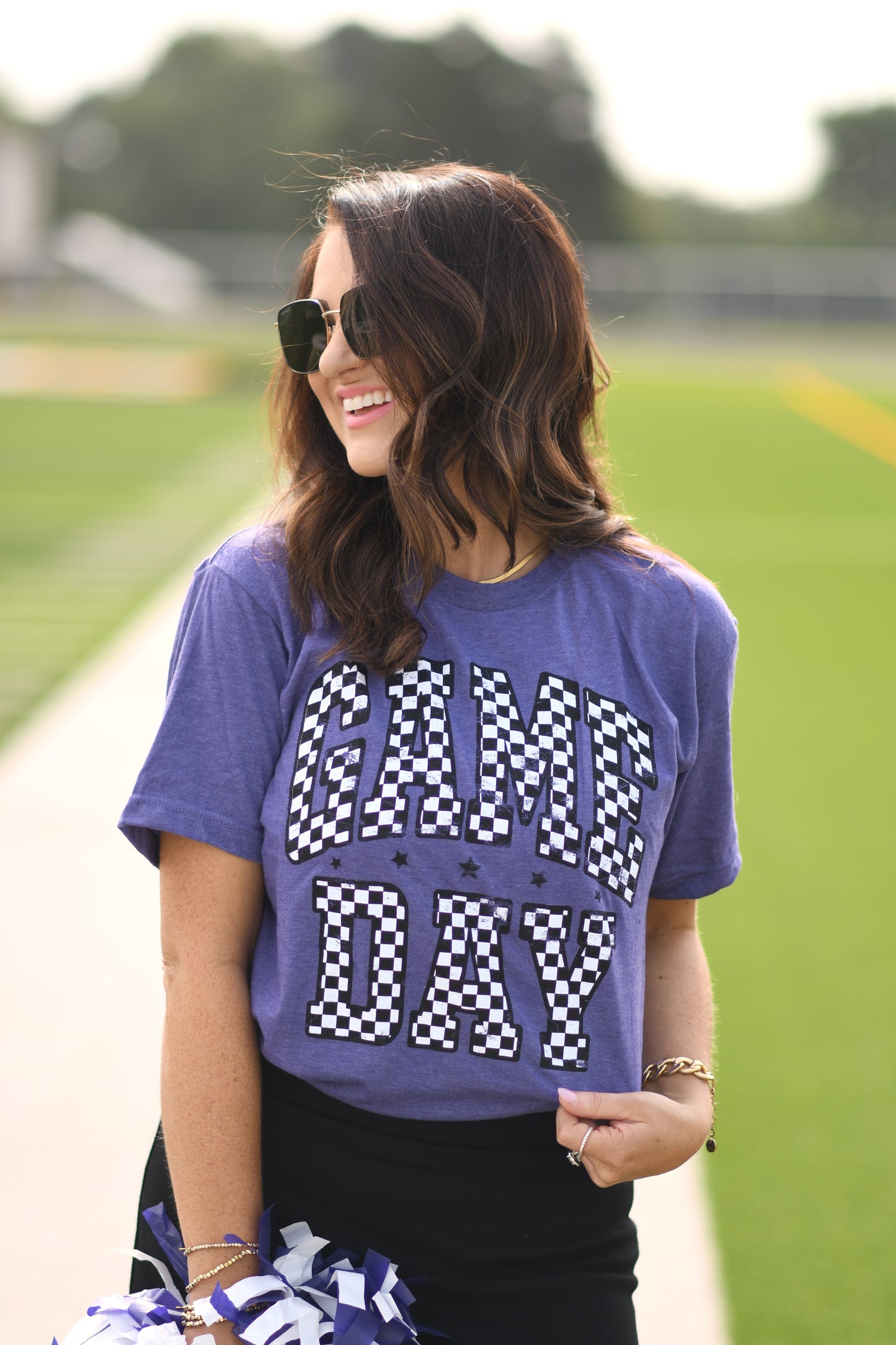 Checkered Game Day-Purple