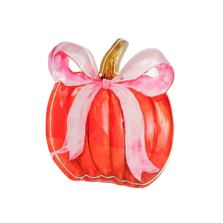 Acrylic Pink Ribbon Pumpkin