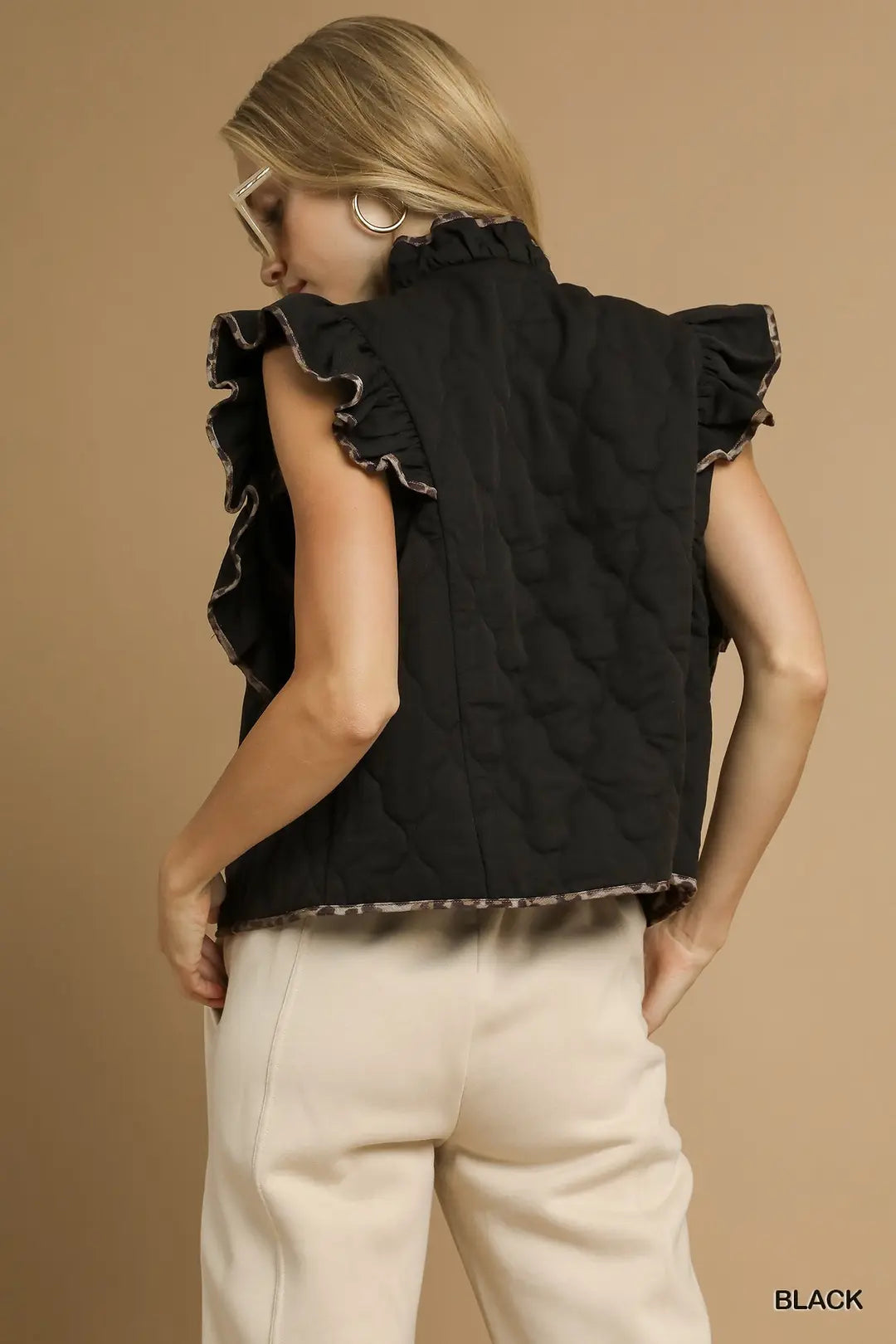 Leopard Ruffle Vest