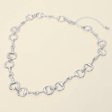 Load image into Gallery viewer, Horsebit Link Chain Necklace: Rhodium