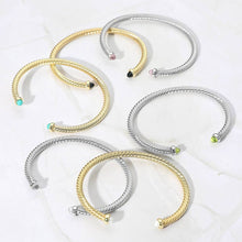 Load image into Gallery viewer, Stone Tip Twisted Cuff