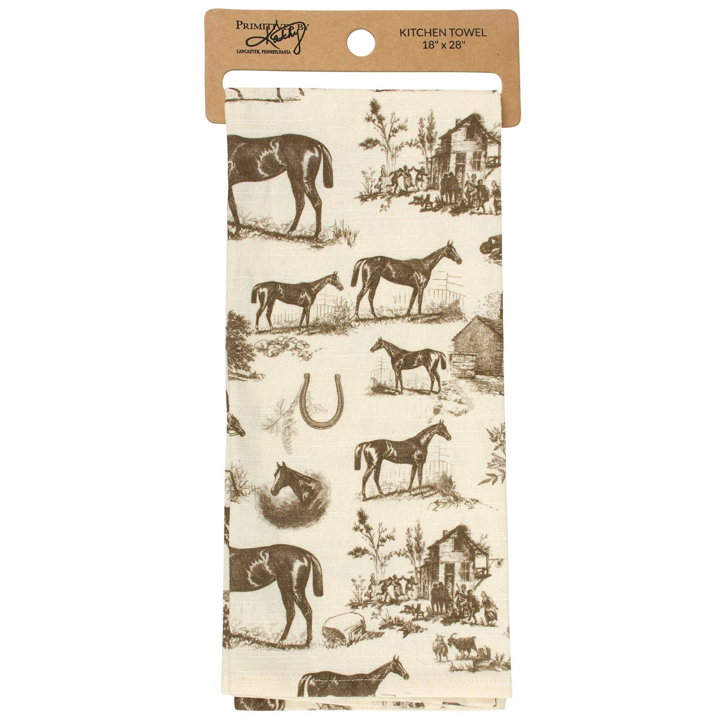 Horse Toile Kitchen Towel