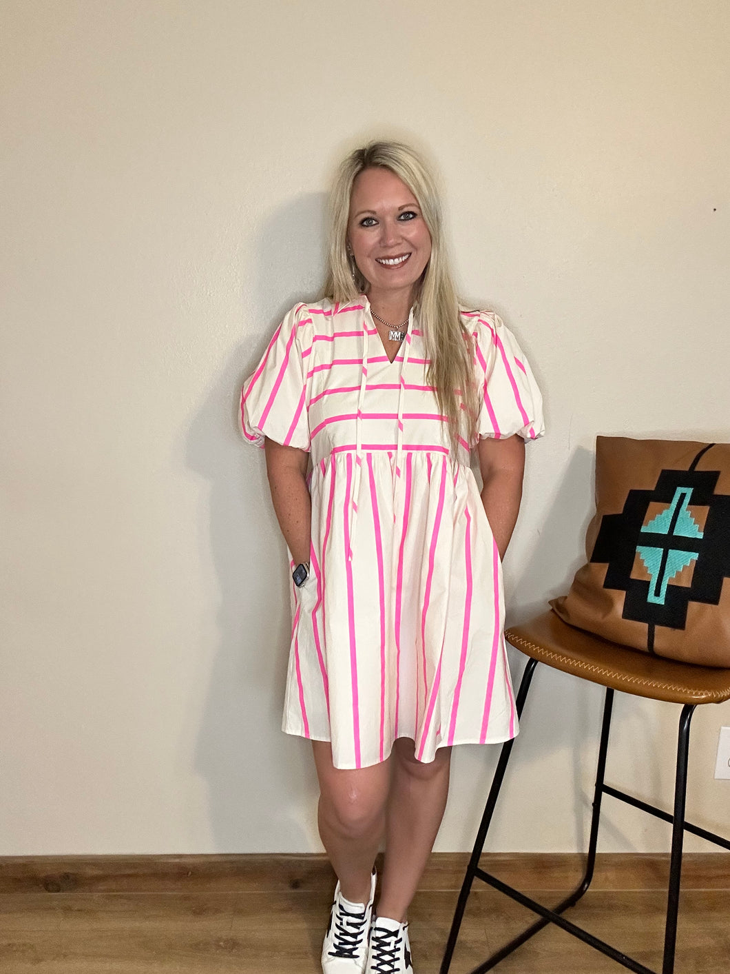 Stripe Baby Doll Dress