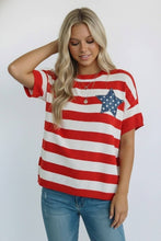 Load image into Gallery viewer, Stripe Star Patch Top
