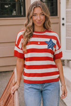Load image into Gallery viewer, Stripe Star Patch Top
