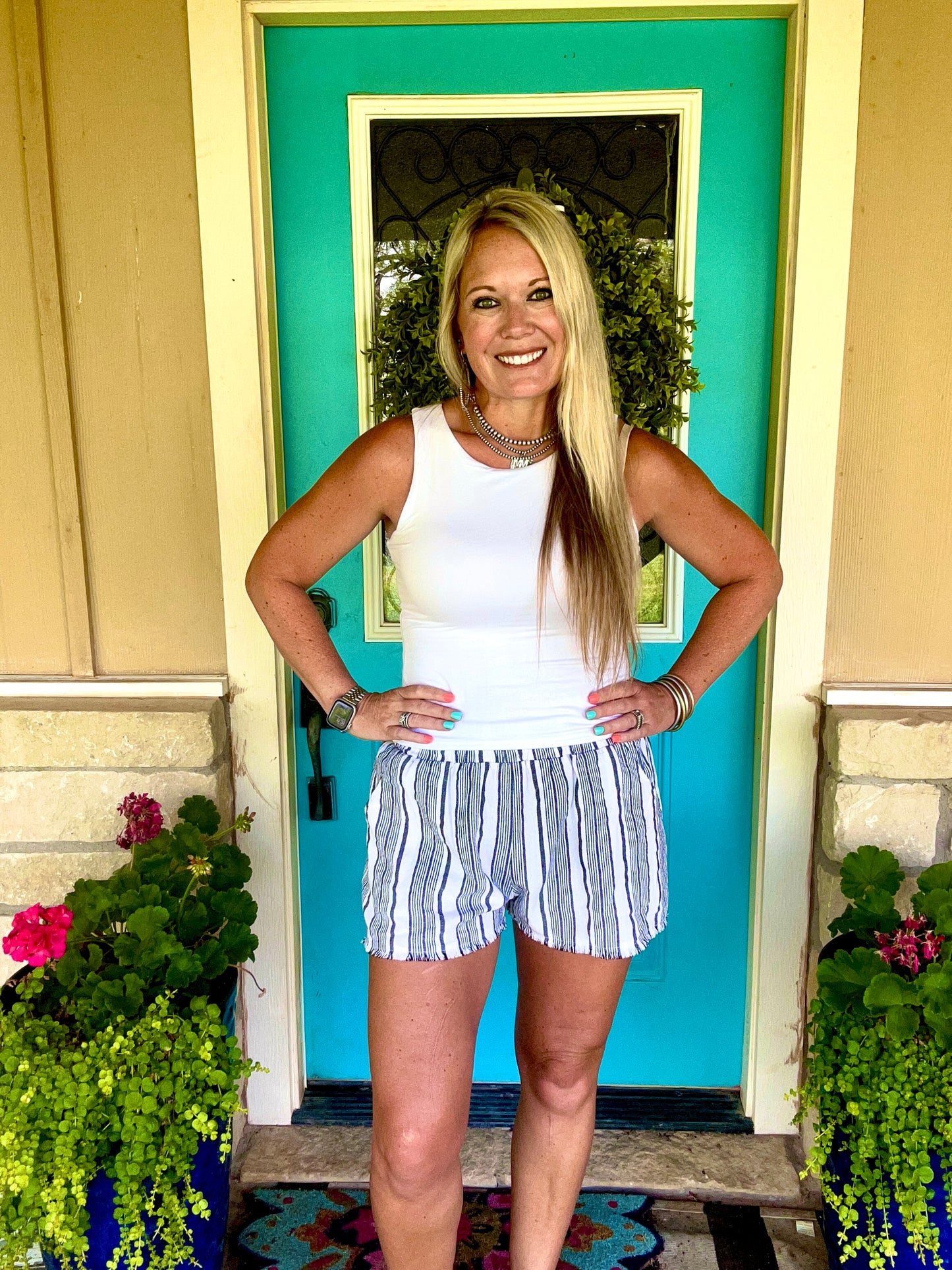 Striped Linen Shorts