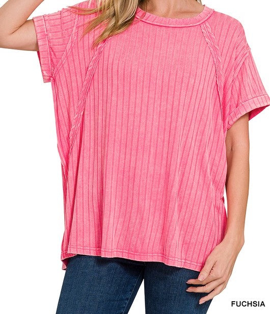 Ribbed Soft Raglan Short Sleeve