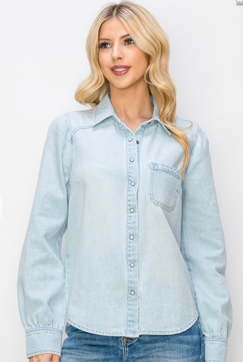 Blue Skies Button Up Top