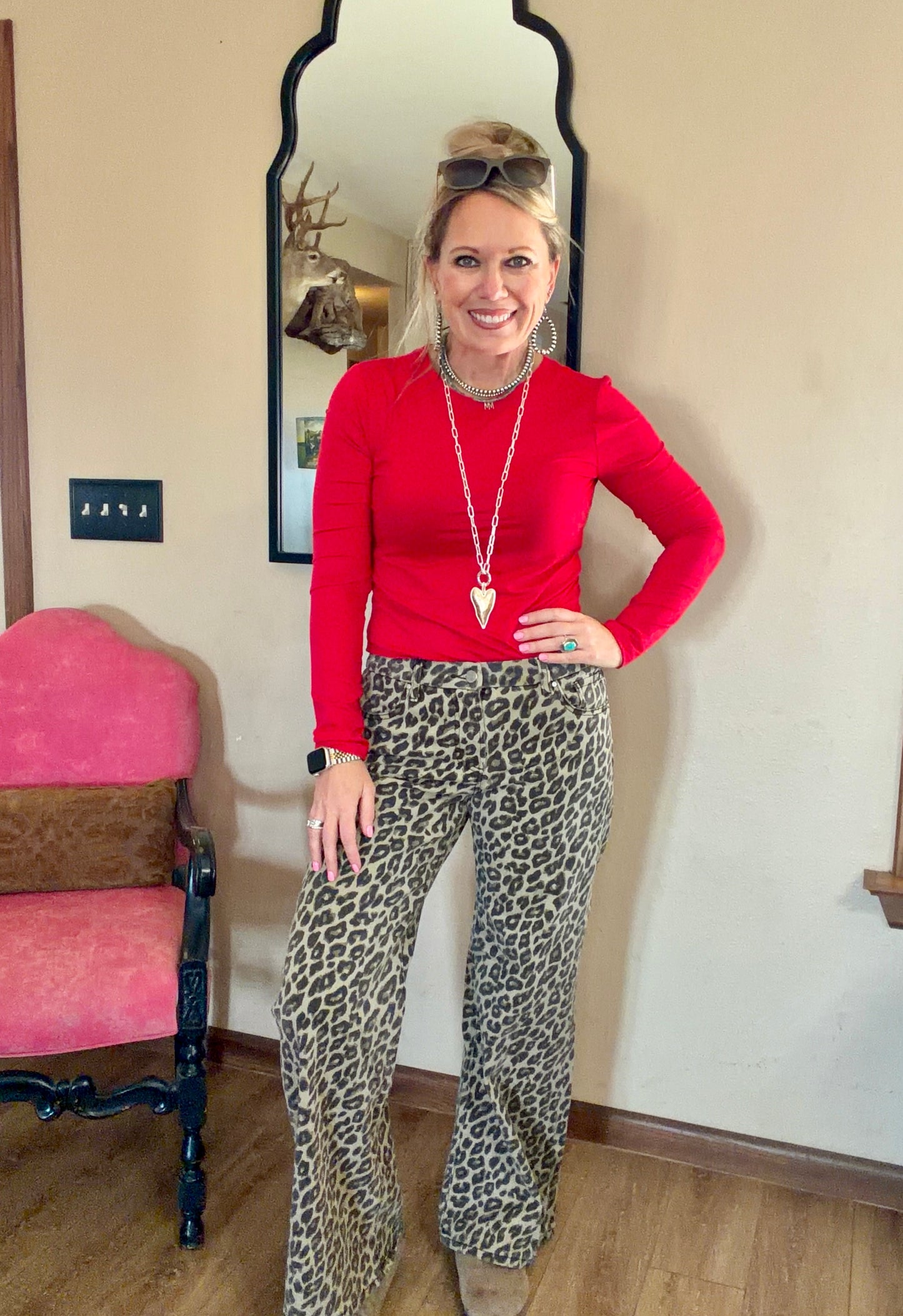 Leopard Wide Leg Pants