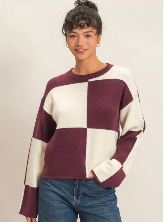 Checked Sweater