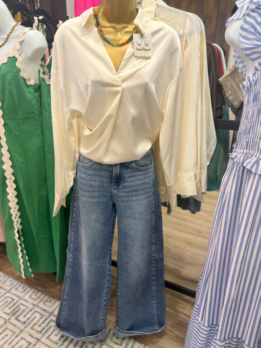 Whipped Satin Blouse