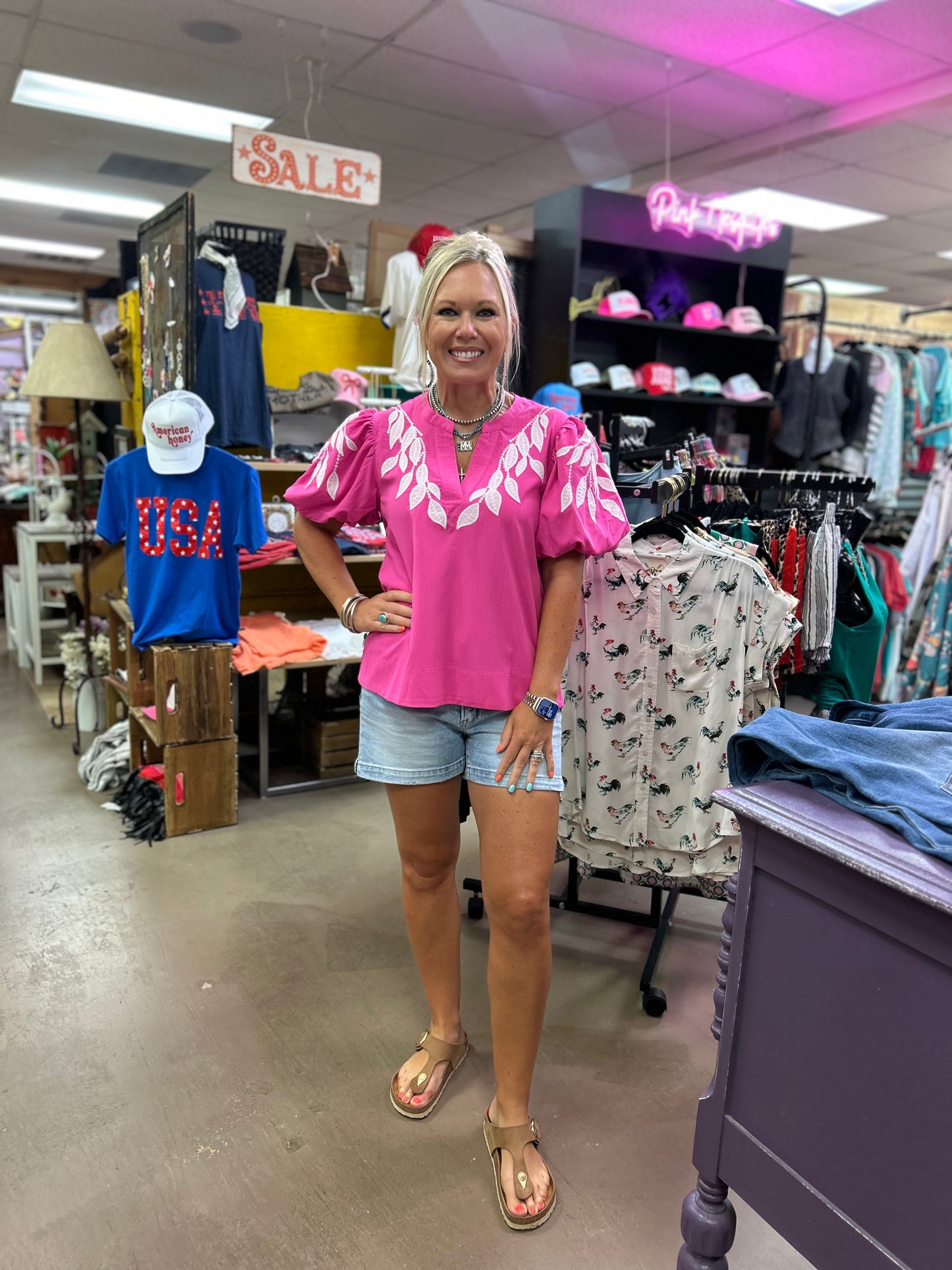 Pink Palm Top