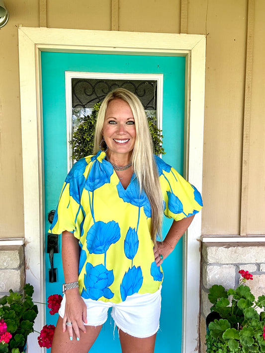 Floral Neon Blouse