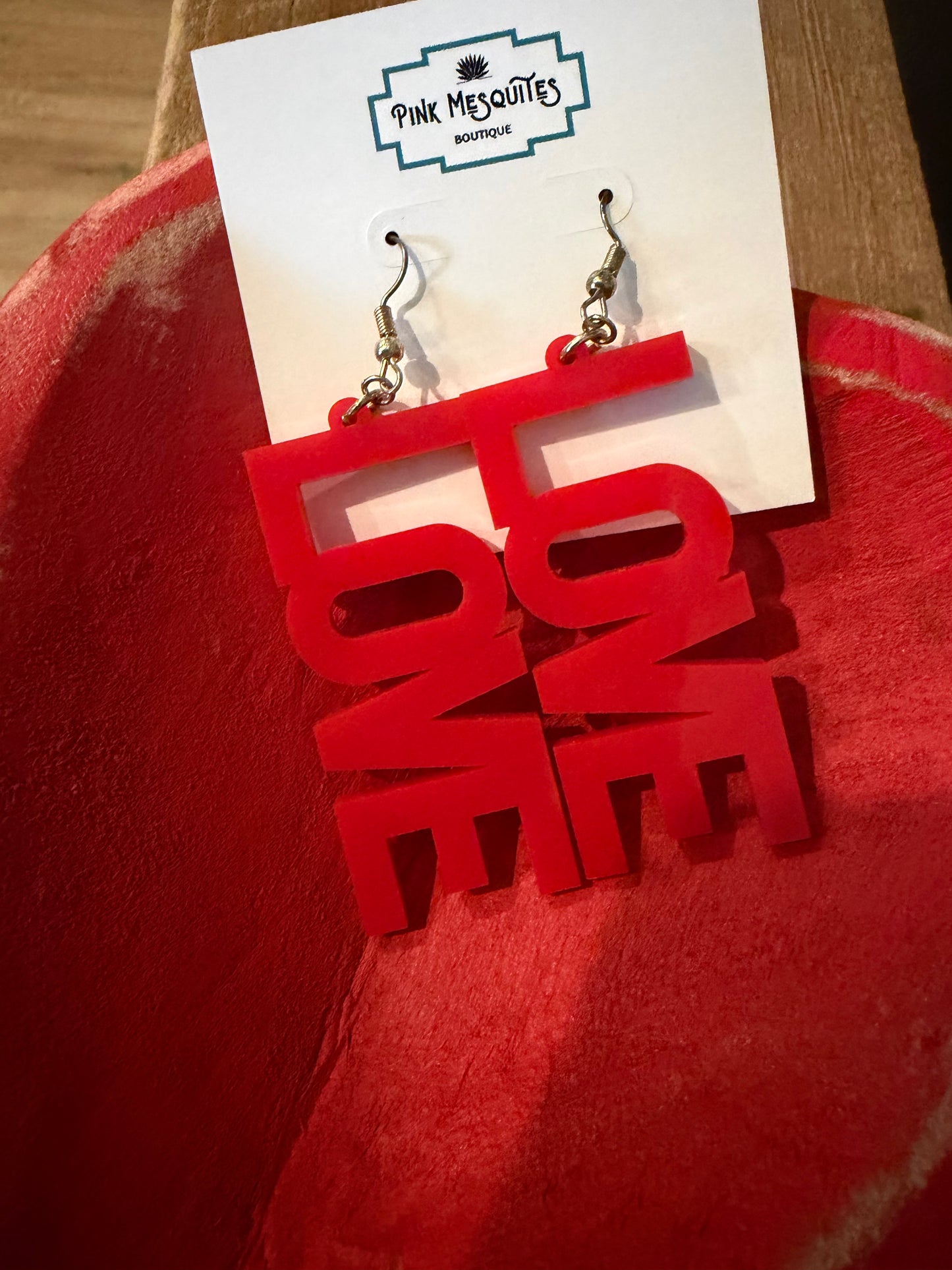 LOVE red earrings