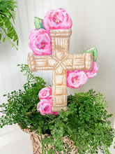 Load image into Gallery viewer, Wicker Cross with Roses
