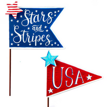 Load image into Gallery viewer, USA &amp; Stars and Stripes Pennants Set
