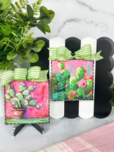 Load image into Gallery viewer, Mini Art Pink Potted Cactus
