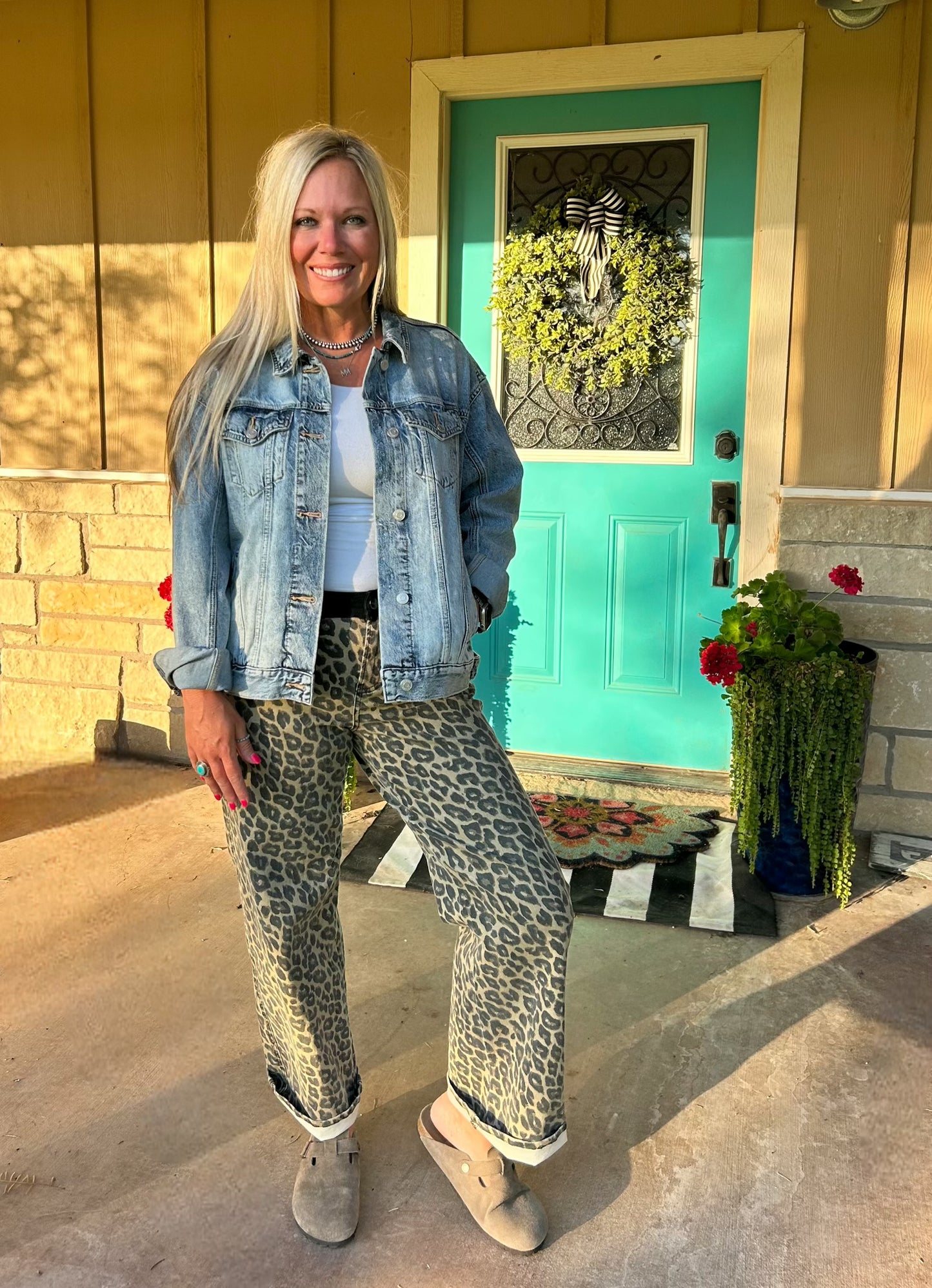 Leopard/Black Jeans