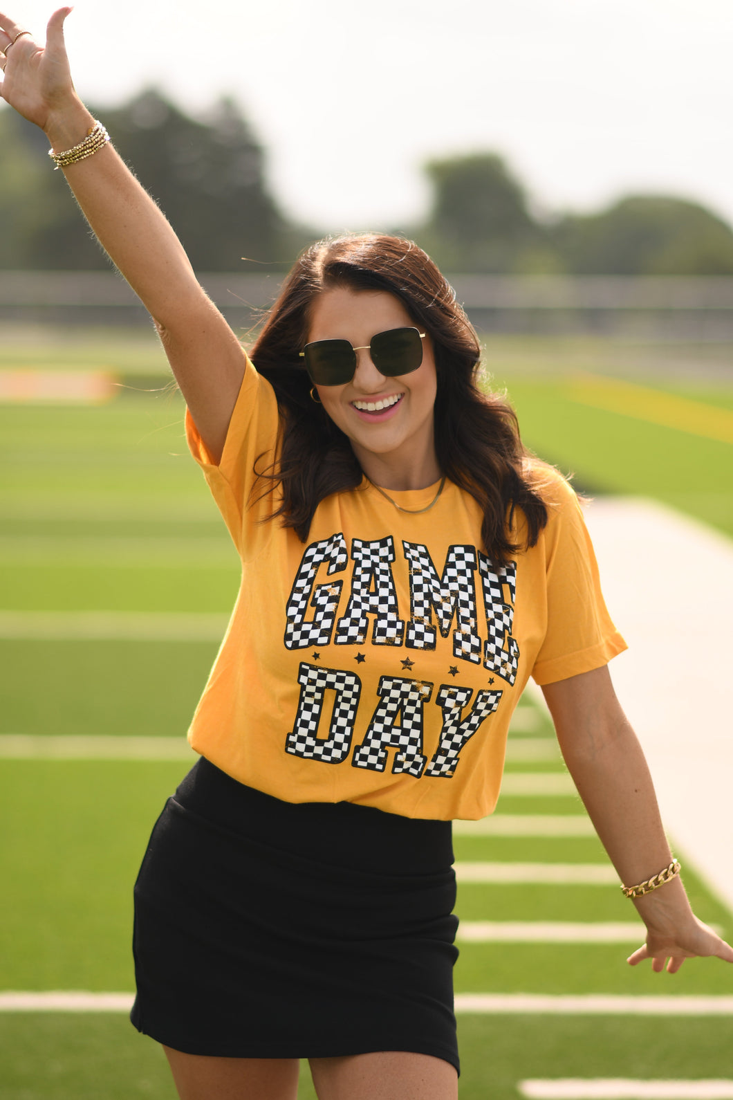 Checkered Game Day-Gold