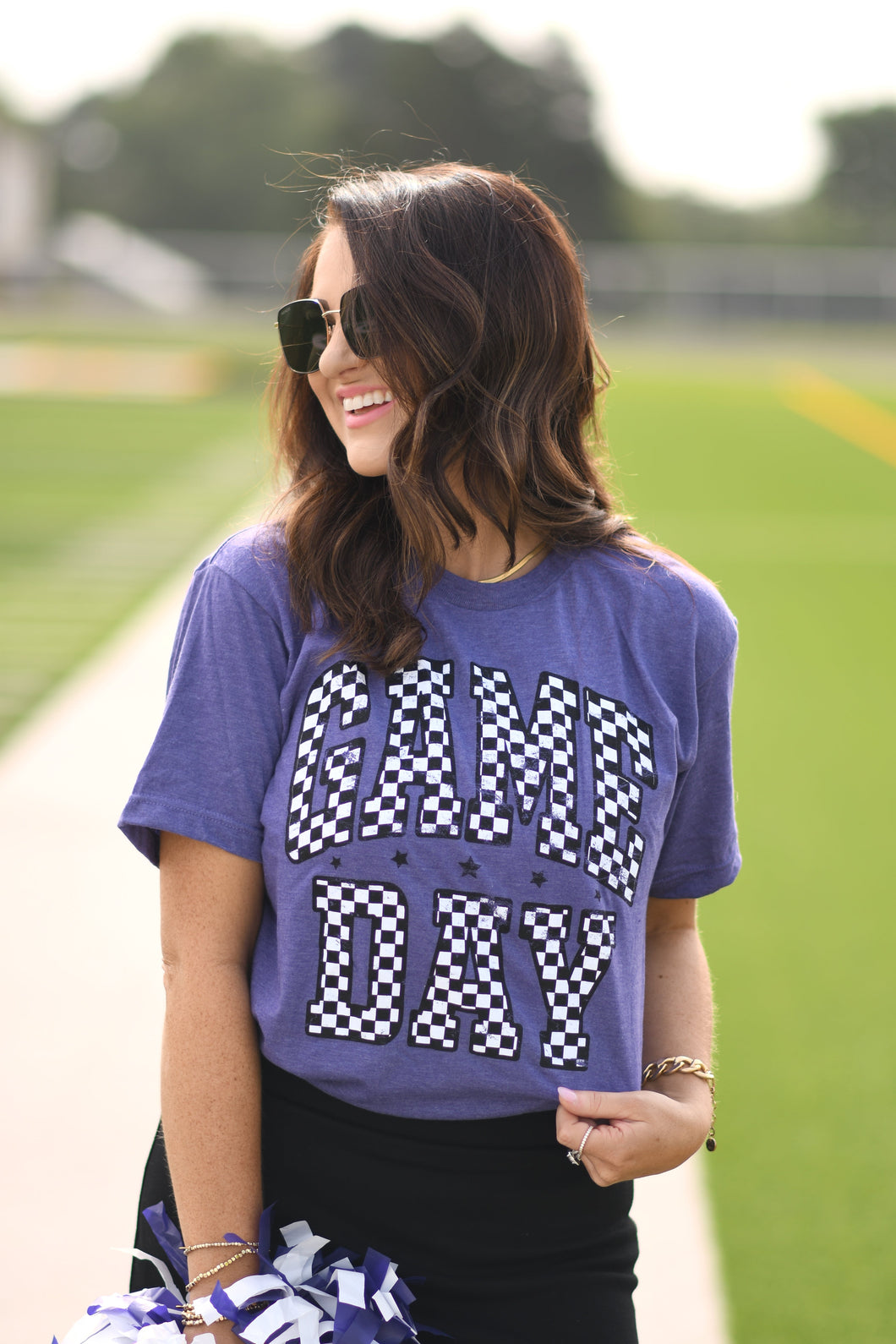 Checkered Game Day-Purple