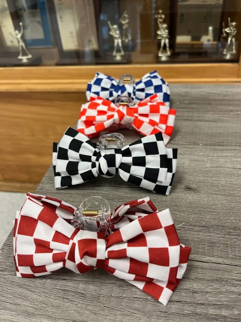 Checkered Bow Clips