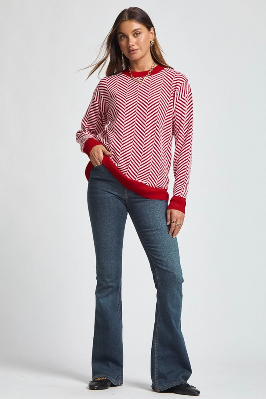 Red Geo Sweater