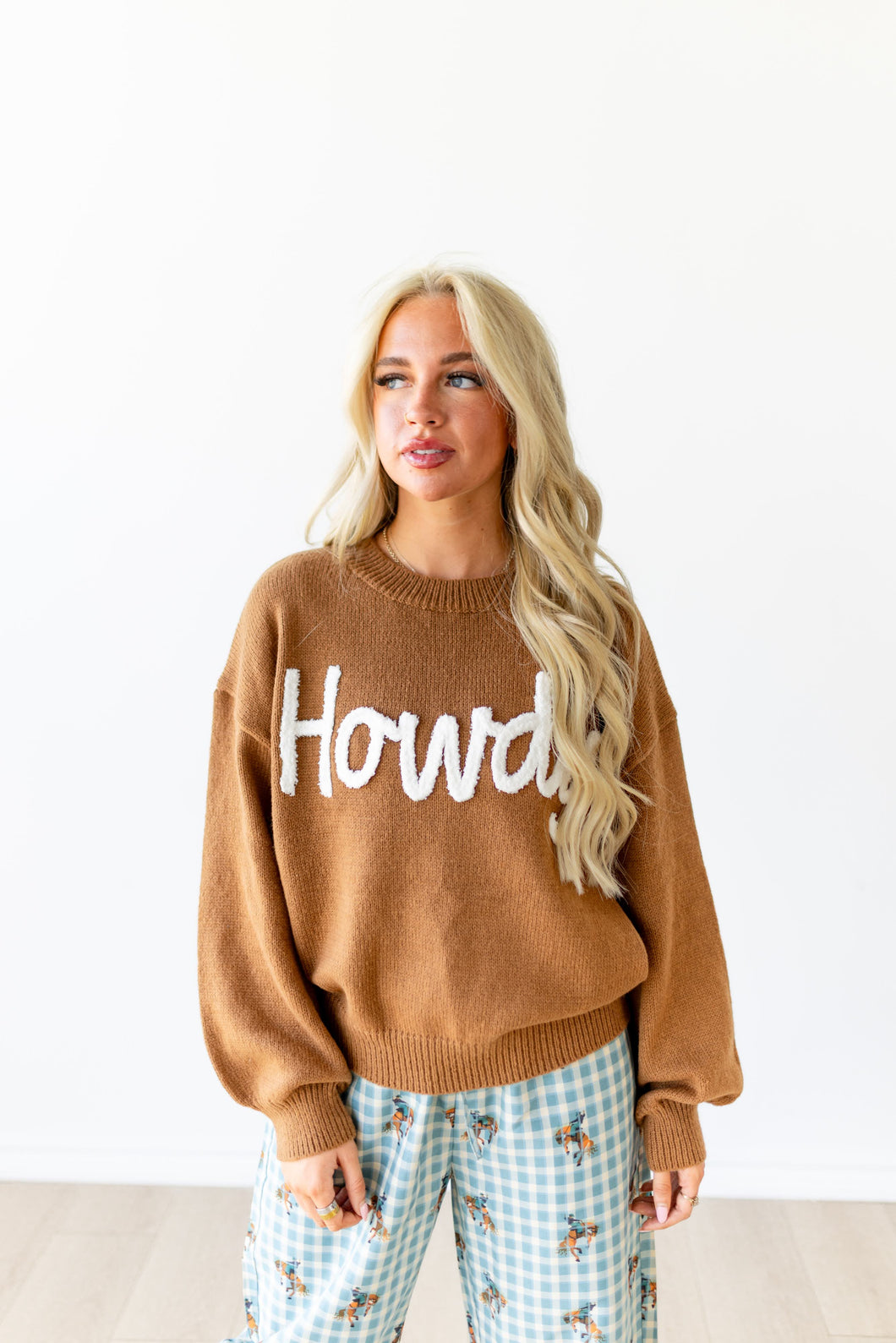 Howdy Brown Sweater