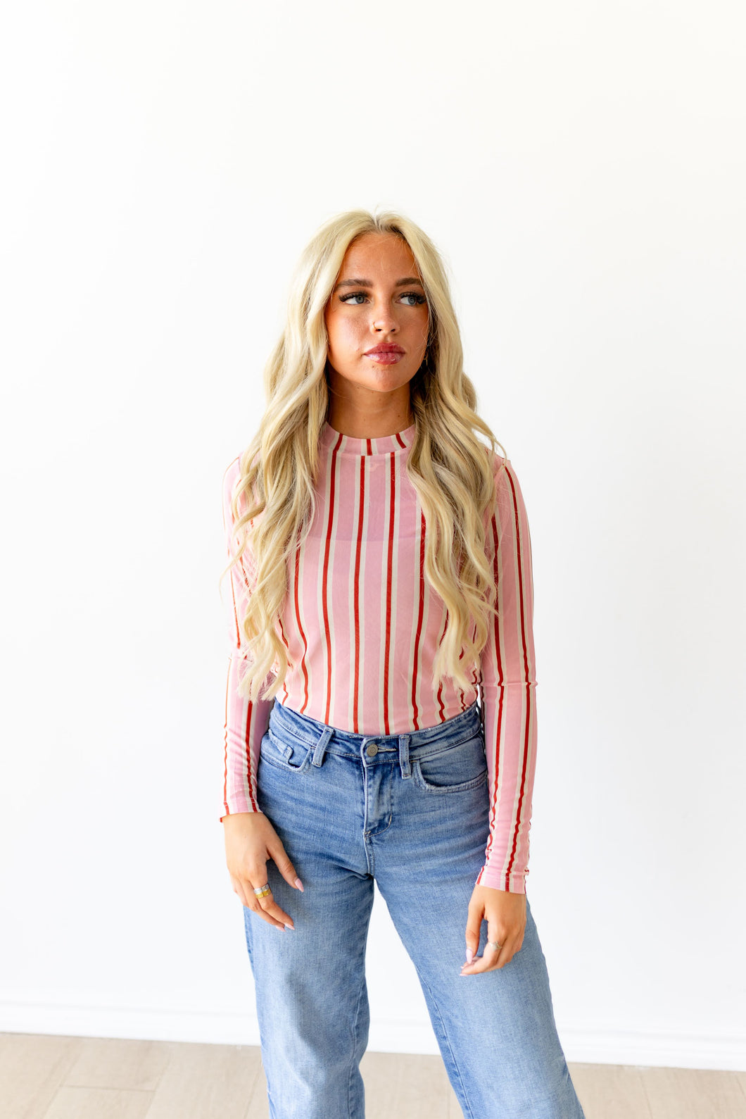 Pink/Red Stripe Mesh