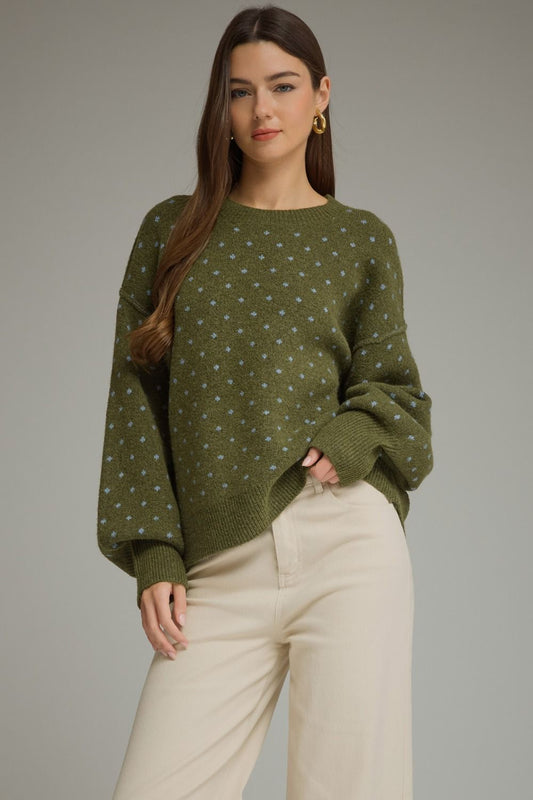 Olive Dots Sweater