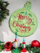 Load image into Gallery viewer, Merry &amp; Bright Christmas Ornament Sign
