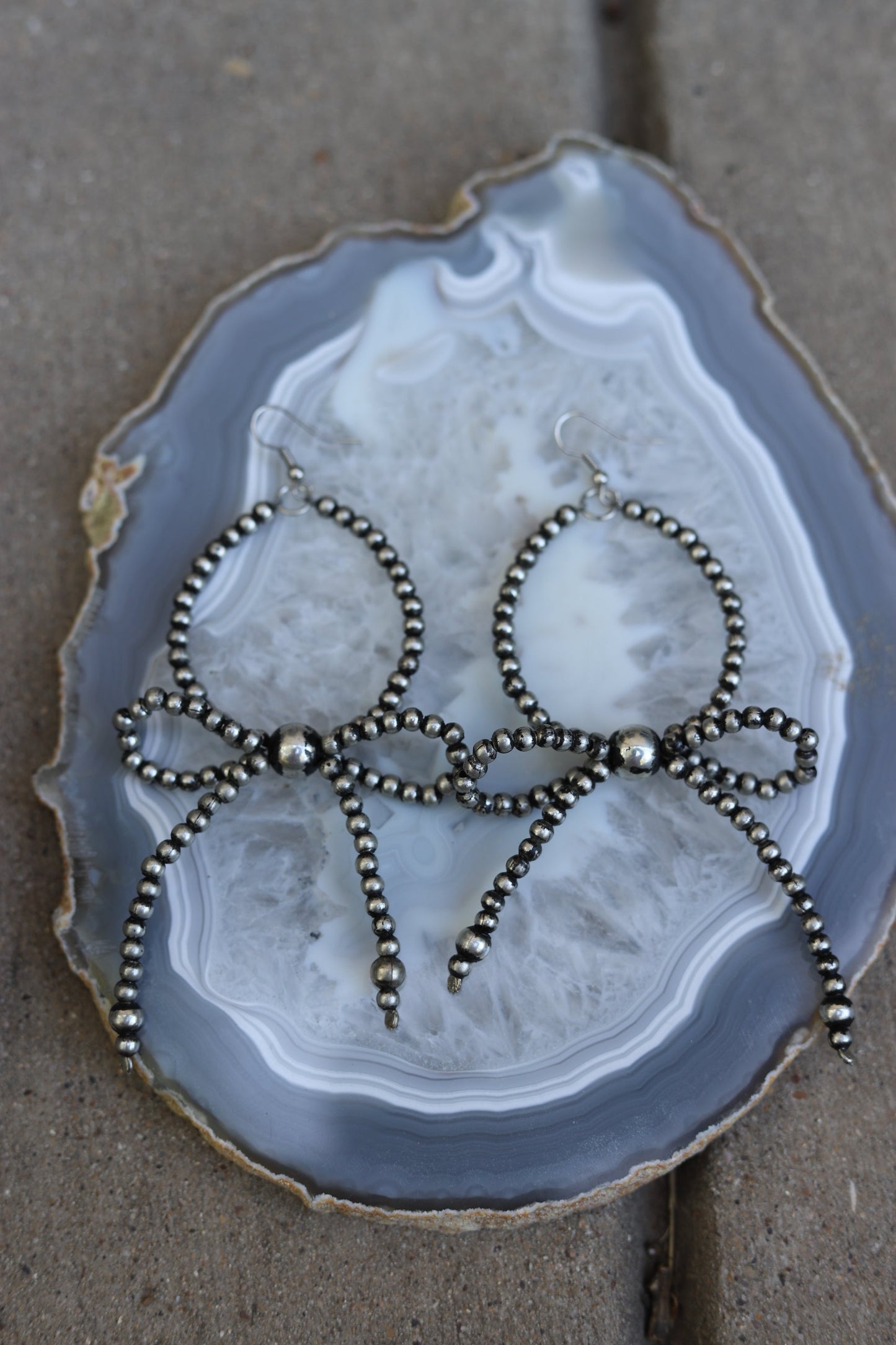 Bow Beaded Hoops