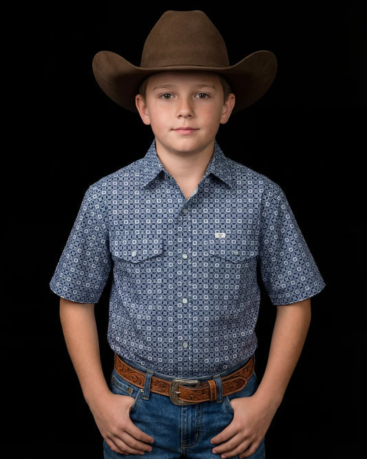 Kid's Emerson Blue Short Sleeve