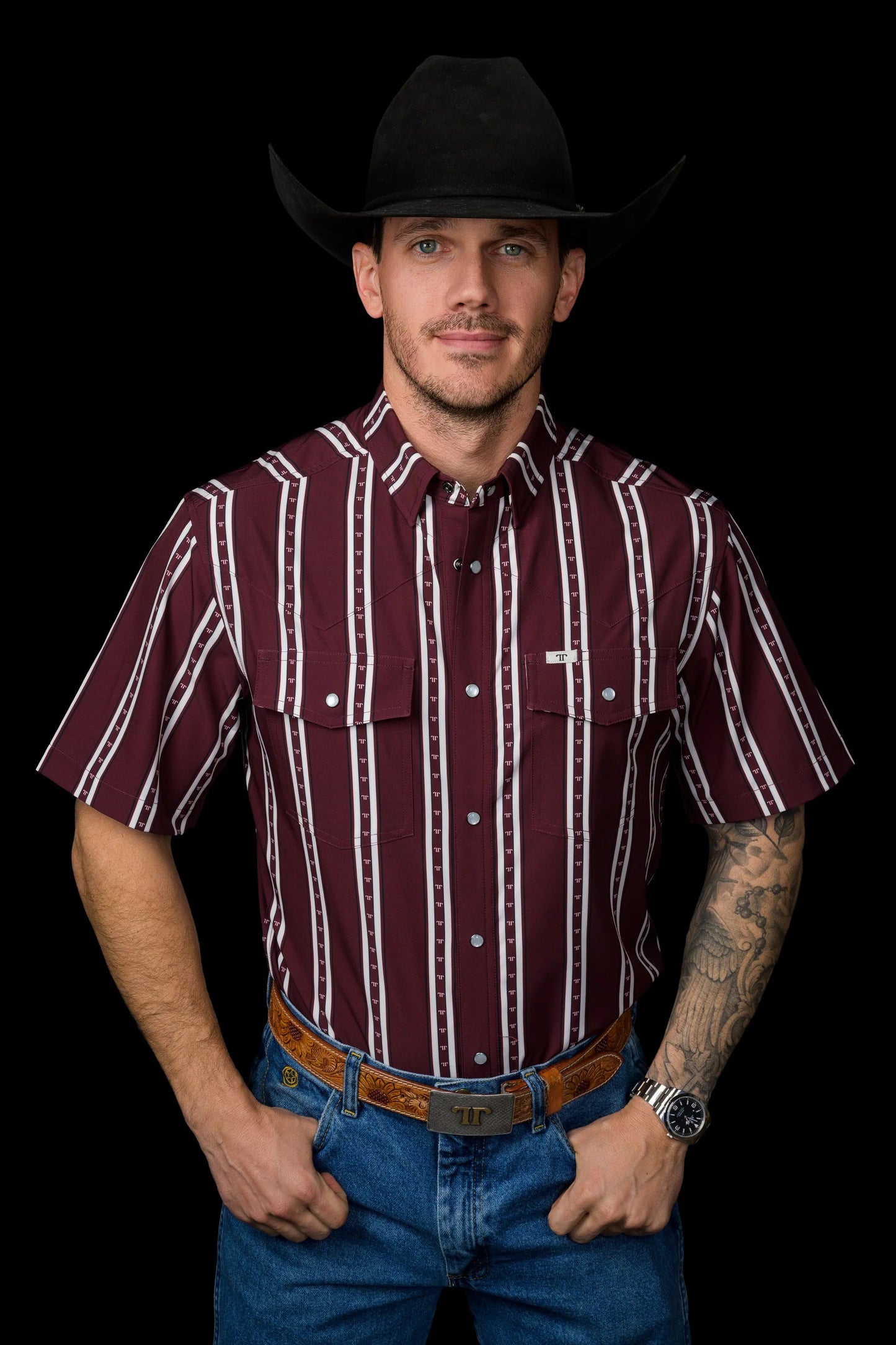 The Tucker Short Sleeve Maroon