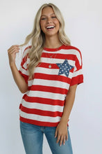 Load image into Gallery viewer, Stripe Star Patch Top
