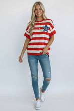 Load image into Gallery viewer, Stripe Star Patch Top
