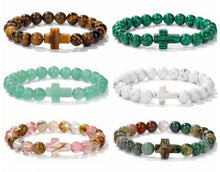 Load image into Gallery viewer, Stone Cross Bracelet
