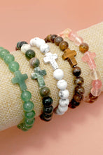 Load image into Gallery viewer, Stone Cross Bracelet

